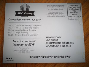 Oktoberfest postcard (back)